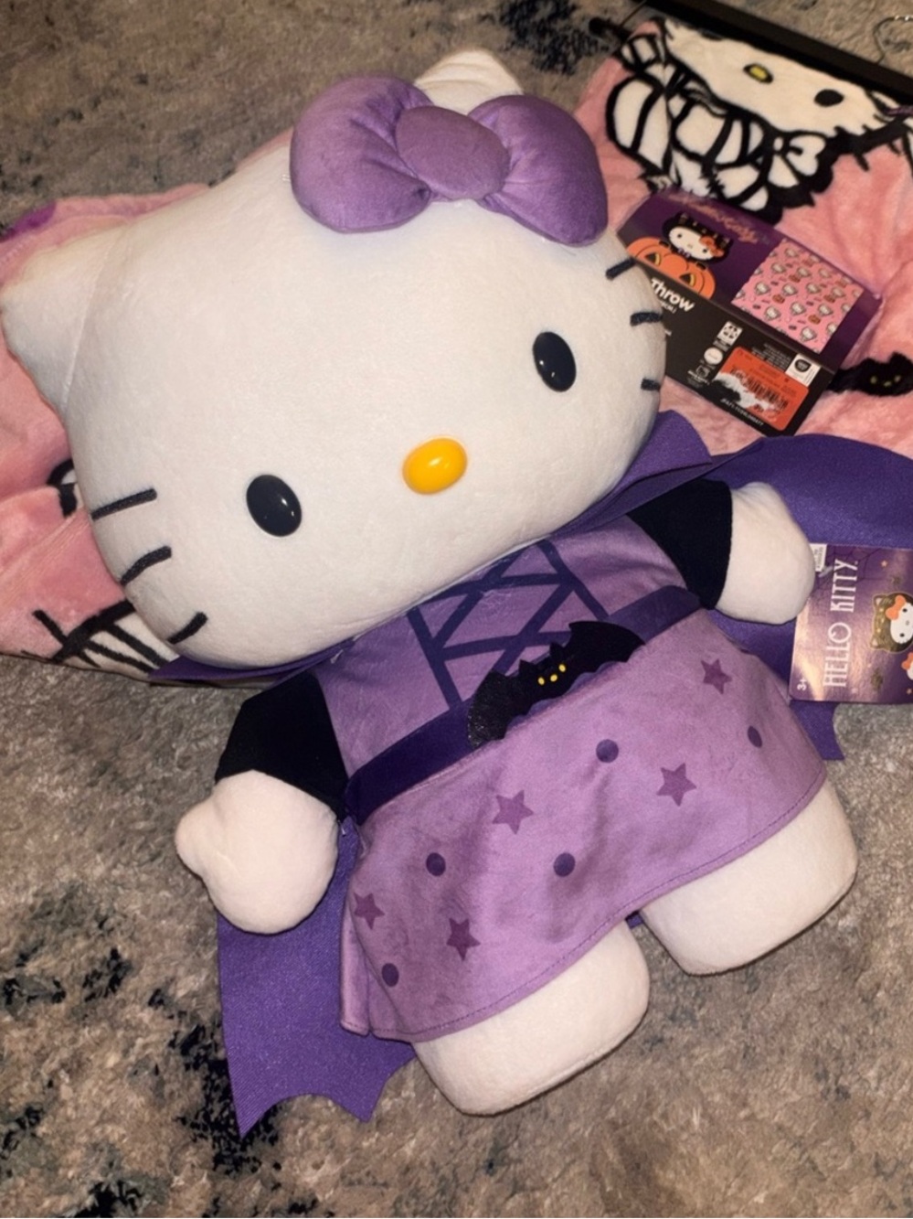 Hello kitty purple vampire new with tags greeter Halloween large plush